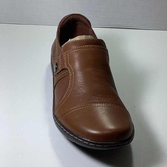 Clarks Brown Leather Loafers - Picture 4 of 5